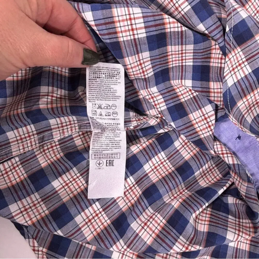 Banana Republic Camden Fit 100% Cotton Plaid Button-Down Shirt Size XL 0896